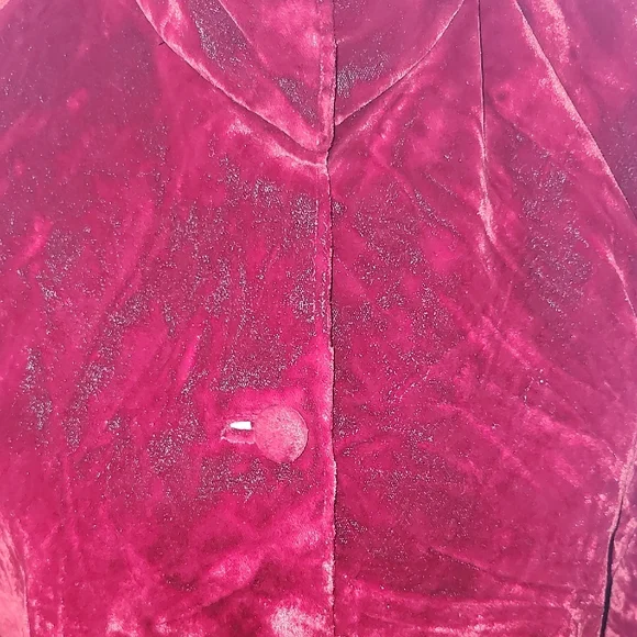 Elegant Women's Velvet Jacket - Rich Burgundy - Picture 4 of 4